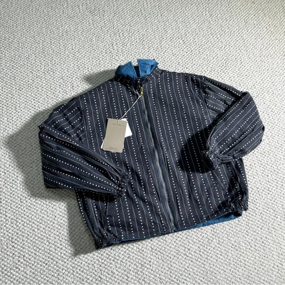 Carhartt WIP Reversible Denim Jacket Blue Workwear And Striped Print - Picture 5 of 6